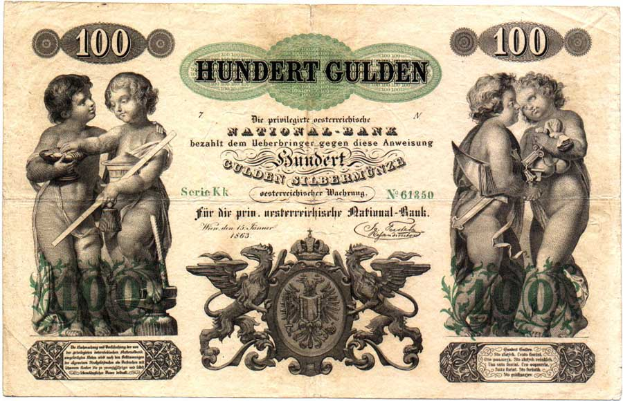 Eine alte deutsche Banknote mit einem weißen Hintergrund, die ein Bild von zwei Kindern, Zahlen, Text und ein Logo zeigt.